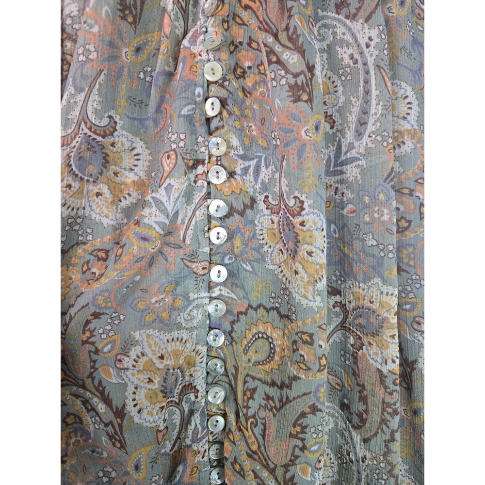 Dress Forum Boho Paisley Blouse Flowy Peasant Top Lightweight Festival Medium - Picture 6 of 11